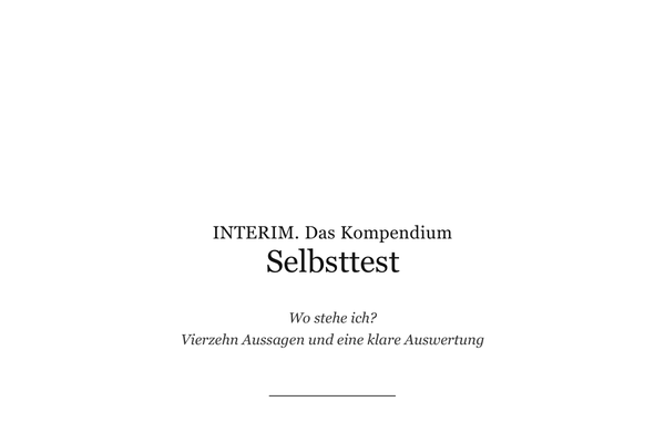 Selbsttest - erste Seite